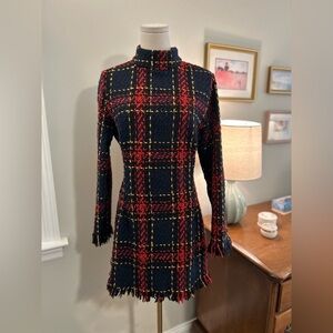 Check Large Loop Knit Dress